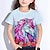 levne dívčí 3D trička-Dívčí 3D Jednorožec Košilky Košile Růžová Krátký rukáv 3D tisk Léto Jaro Aktivní Módní Roztomilý Polyester Děti 3-12 let Tričkový Venkovní Ležérní Denní Běžný