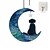 cheap Dreamcatcher-1pc Moon Star Dog Creative Colorful Water Print Glass Window Pendant Pet Dog Memorial Pendant Holiday Gift