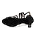 abordables Zapatos de baile latino-Mujer Zapatos de Baile Latino Fiesta de baile Profesional Rumba Zapatos de gamuza Tacones Alto Un Color Tacón alto Punta abierta Hebilla Adulto Negro