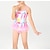 preiswerte Badebekleidung-Baby Mädchen Badeanzug Outdoor Graphic Aktiv Gitter Badeanzüge 7-13 Jahre Sommer Rosa Purpur
