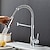 cheap Kitchen Faucets-2 Modes Kitchen Faucet with Flexible Spray and Dishcloths Holder, Modern Contemporary Centerset Single Handle One Hole Pull Out Pull Down Taps for Kitchen Sink, Ceramic Valve Insides