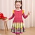 cheap Girl&#039;s 3D Dresses-Girls&#039; 3D Floral Ruffle Dress Long Sleeve 3D Print Fall Winter Sports &amp; Outdoor Daily Holiday Cute Casual Beautiful Kids 3-12 Years Casual Dress A Line Dress Above Knee Polyester Regular Fit