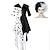 Χαμηλού Κόστους Στολές με Θέμα Ταινίες &amp; TV-εκατόν μια Δαλματίας cruella de vil ρούχα κοστούμι πάρτι γυναικεία ταινία cosplay vintage μόδας χαριτωμένο μαύρο παλτό γάντια καρναβαλιού μεταμφιέσεις πολυεστέρα / βαμβακερό / a-line / πλένεται με