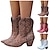 cheap Cowboy &amp; Western Boots-Women&#039;s Boots Cowboy Boots Cowgirl Boots Riding Boots Daily Solid Color Solid Colored Embroidered Booties Ankle Boots Winter Embroidery Chunky Heel Pointed Toe Vintage Casual Walking PU Leather Faux