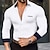 cheap Men&#039;s Button Up Shirts-Men&#039;s Shirt Button Up Shirt Casual Shirt White Yellow Pink Long Sleeve Color Block Lapel Spring &amp;  Fall Office &amp; Career Wedding Party Clothing Apparel Patchwork