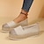 cheap Women&#039;s Flats-Women&#039;s Flats Slip-Ons Plus Size Comfort Shoes Daily Color Block Flat Heel Round Toe Fashion Casual Comfort Linen Loafer Silver Black Gold