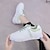 cheap Women&#039;s Sneakers-Women&#039;s Sneakers Plus Size White Shoes Outdoor Daily Color Block Flat Heel Round Toe Fashion Sporty Casual Walking PU Lace-up White Pink Green