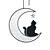 billige Drømmefanger-1 stk månestjerne katt kreativ fargerik vanntrykk glassvindusanheng kjæledyrkatt minneanheng feriegave