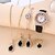 preiswerte Quarz-Uhren-5-teiliges Set Damenuhren mit Lederarmband, lässige analoge Damenarmbanduhr, Armband, Anhänger, Ohrringe, Geschenkset mit Box