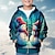 olcso Fiú 3D felsőruházat-fiúk 3d hóember kapucnis kabát felsőruházat hosszú ujjú 3d print őszi téli divat utcai ruha menő poliészter gyerekek 3-12 éves korig cipzáros kapucnis szabadtéri alkalmi mindennapi viselet