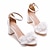 ieftine Pantofi de Mireasă-pantofi de nuntă pentru mireasă domnișoară de onoare femei peep toe sandale albe din pu cu dantelă toc bloc cu flori petrecere de nuntă ziua îndrăgostiților curea de gleznă clasică elegantă