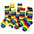 levne domácí ponožky-Unisex ponožky 100% bavlněné duhové pruhované ponožky, pohodlné&amp;amp; prodyšné středové ponožky, dámské punčochy&amp;amp; punčochové zboží