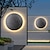 cheap Outdoor Wall Lights-Modern Minimalist Moon LED Porch Lights White Round Wall Mounted Exterior Wall Lantern Anti-Rust Outside Sconces for Porch Patio Garage 110-240V