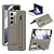 olcso Samsung-tokok-telefon Ügy Kompatibilitás Samsung Galaxy Z Hajtogatás 6 Z Fold 5 Z Fold 4 Fekete tok Állvánnyal és Képernyővédő S tollal Tömör szín PC PU bőr