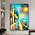 cheap Landscape Paintings-Colorful Cityscape oil Painting On Canvas Handpainted Original Night View Art Abstract Home Decor Modern Textured Wall Art Bedroom Home Decor No Frame