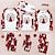 رخيصةأون بيجامات-نظرة العائلة منامة منقوش أيل طباعة أبيض أحمر أخضر كم طويل ملابس الأم وأنا يوميا ملابس مطابقة