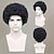 זול פיאות סינטטיות אופנתיות-10 אינץ&#039; אפרו קינקי פאות שיער מתולתל לגברים פלאפי שיער רך החלפת פאות פאות שיער סינטטי מלא במכונה צבע שחור טבעי