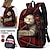 cheap Graphic Print Bags-Women&#039;s Backpack School Bag Bookbag 3D Print Commuter Backpack School Christmas Daily Cat Polyester Large Capacity Lightweight Durable Zipper Print Red black Pink