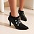 cheap Women&#039;s Heels-Women&#039;s Heels Oxfords Brogue Plus Size Vintage Shoes Party Office Daily Color Block Winter Button Kitten Heel Pointed Toe Elegant Sexy Casual Faux Leather Black White Red