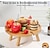 preiswerte Küchen-Aufbewahrung-Klappbarer Picknicktisch aus Holz mit Weinglashalter, tragbares, kreatives 2-in-1-Weinglasregal und Fachschale für Käse und Obst für den Außenbereich