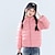 cheap Outerwear-Kids Girls&#039; Puffer Jacket Solid Color Active Zipper School Coat Outerwear 3-10 Years Winter Black Pink Navy Blue