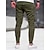 abordables Pantalones cargo-Hombre Pantalones cargo Bolsillo Plano Comodidad Transpirable Exterior Diario Noche Moda Casual Negro Verde Ejército