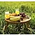 abordables Rangements pour la cuisine-table de pique-nique pliante en bois avec porte-verre à vin portable créatif 2 en 1 support à verres à vin et plat compartimenté pour fromage et fruits pour l&#039;extérieur