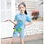 levne Plavky-Děti Chlapecké Plavky Komiks Krátký rukáv Venkovní Rozkošný Vodní modrá Léto Oblečení 3-7 let