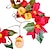 baratos Mangueiras de LED-Guirlanda de flores de poinsétia de natal, luzes de corda de papai noel, enfeite de árvore de natal, decoração artificial de guirlanda de festa de natal