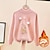 cheap Sweaters &amp; Cardigans-Kids Girls&#039; Sweater Solid Color School Other Prints Long Sleeve Crewneck Active 3-12 Years Spring White Pink