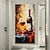 お買い得  静物画-ワインのボトルの絵画手描きのワインのグラスオリジナルアート赤ワインホームルームの壁の装飾キッチンアートモダンなロールキャンバスフレームなし