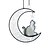 Недорогие Ловец снов-1 шт., креативный красочный кулон с луной, звездой и котом, подвеска на стеклянное окно с водным принтом, памятная подвеска для домашнего животного, подарок на праздник