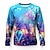 cheap Boy&#039;s 3D T-shirts-New Year Boys 3D Stars Fireworks Tee Shirt Long Sleeve 3D Print Fall Winter Sports Fashion Streetwear Polyester Kids 3-12 Years Crew Neck Outdoor Casual Daily Regular Fit