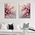 baratos Pinturas Florais/Botânicas-2 peças abstrata flor rosa pintura a óleo sobre tela pintado à mão original moderno texturizado cenário floral pintura casa arte de parede sala de estar decoração tela esticada