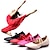 זול נעלי בלט-בגדי ריקוד נשים נעלי בלט הצגה מסיבה / ערב עקבים עקב נמוך אֵלַסטִי מבוגרים שחור אדום אדום ורד