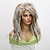 cheap Costume Wigs-20-inch Synthetic Wig for Women - 70S 80S Long Wavy Curly Brown White Wig Punk Rocket Heat Resistant Wig - Ideal for Halloween Parties and Costume Cosplay