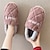 ieftine Flip-Flops de Damă-Pentru femei Papuci Pantofi Fuzzy Papuci de interior Papuci Calzi Casă Zilnic Culoare solidă Iarnă Toc Drept Vârf deschis Modă Casual minimalism Imitație Blană Loafer Roz praf Galben Roz