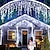 baratos Mangueiras de LED-1 peça de luzes de corda de pingente de led solar, luz de quintal, luzes de gelo de natal, luzes de fada de cortina de janela para festa de casamento, quarto, jardim, pátio externo interno 4m/13 pés