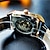 preiswerte Mechanische Uhren-Herren Mechanische Uhr Kreativ Modisch Geschäftlich Armbanduhr Automatikaufzug Mondphasenanzeige leuchtend WASSERDICHT Leder Beobachten