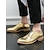 olcso Férfi fűzős bőrcipők-Férfi Félcipők Formális cipők Ruha cipő Fém Cipők Kényelmes cipők Gyalogló Alkalmi Napi Bőr Kényelmes Bokacsizmák Papucs Fekete Arany Tavasz Ősz