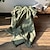 billige Tepper og pledd-grønt linteppe med frynser til sofa/seng/sofa/gave, naturlig vasket lin ensfarget myk pustende koselig gårdshus boho hjemmeinnredning