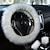 baratos Capas para volantes-3 pçs/set capa de volante do carro mudança de engrenagem freio de mão fuzzy capa inverno quente moda universal acessórios interiores do carro