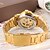cheap Mechanical Watches-Winner Ladies Heart Display Women Luxury Gold Simple Skeleton Transparent Case Automatic Mechanical Watches