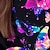 お買い得  女の子の 3d T シャツ-女の子 3D バタフライ Tシャツ 長袖 3D プリント 秋冬 アクティブ ファッション かわいい ポリエステル 子供 3-12 歳 クルーネック アウトドア カジュアル デイリー レギュラーフィット