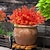 お買い得  人工観葉植物-1pc 秋色の造花 uv 耐性植物屋内/屋外吊りプランター家庭のキッチンオフィス結婚式の庭の装飾
