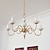ieftine Candelabre-candelabru 1/3/5 lumini alamă ceramică corp de iluminat suspendat pentru acasă dormitor lumina pandantiv în stil european plafon reglabil pentru masă 110-240v