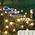 tanie Światła ścieżki i latarnie-2 sztuki słonecznych świateł ogrodowych Firefly, 16 diod LED, słoneczne, kołyszące się na zewnątrz światła napędzane wiatrem, ciepłe, białe, wodoodporne, zasilane energią słoneczną, ogrodowe
