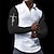 cheap Men&#039;s 3D Zipper Polo-Faith Men&#039;s Casual 3D Print Waffle Polo Shirt Zip Polo Outdoor Casual Daily Streetwear Waffle Fabric Long Sleeve Zip Polo Shirts Black White Fall &amp; Winter S M L Micro-elastic Lapel Polo
