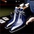 cheap Men&#039;s Boots-Men&#039;s Boots Formal Shoes Dress Shoes Fashion Boots Walking British Office &amp; Career PU Warm Wear Resistance Booties / Ankle Boots Blue Fall Winter