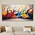 cheap People Paintings-Large Dancing Girl&#039;s Painting on Canvas Handpainted Wall Decor Colorful Women Wall Art Extra Large Canvas Modern Home Decoration Dancer Canvas Art Home Room Decor No Frame